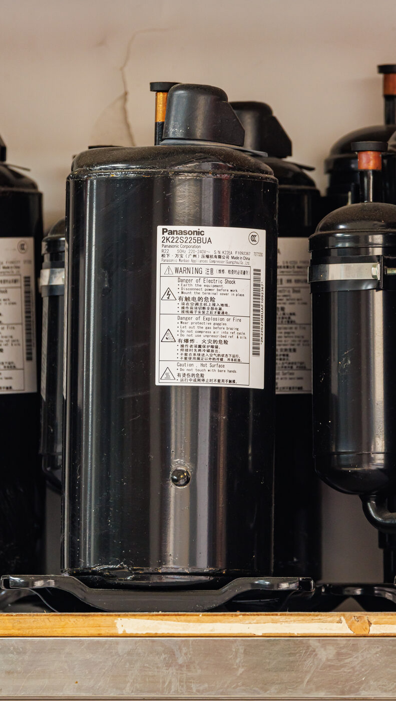 Panasonic air-conditioner compressor, reference photo, not a Trade Servicez job